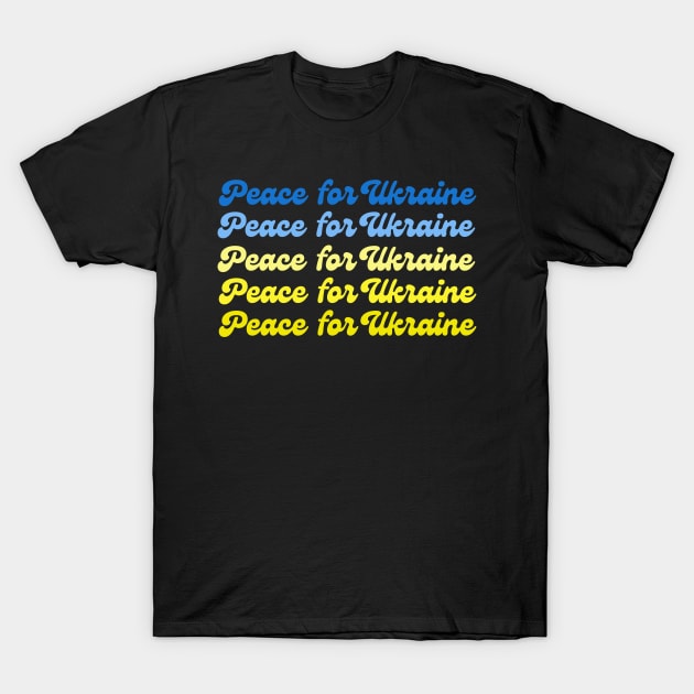 Peace for Ukraine Ukrainian Support Ombre T-Shirt by MalibuSun